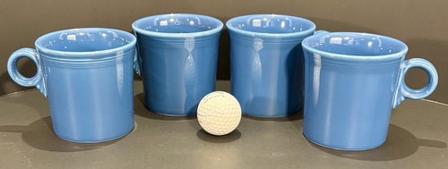 Fiesta ware SET OF 4 Coffee Cup Tom & Jerry Ring Handle Mug Fiesta Peacock Blue - Picture 17 of 20