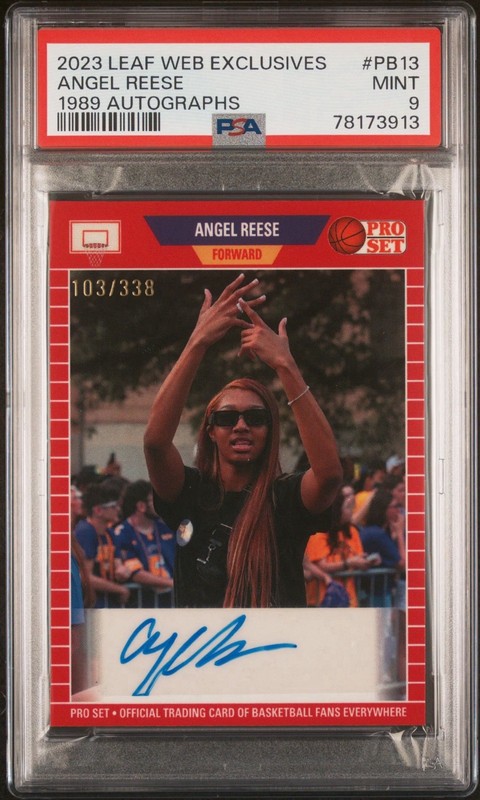 2023 Leaf Pro Set - Autographs Angel Reese #PB-13 /338 (AU, RC) PSA 9