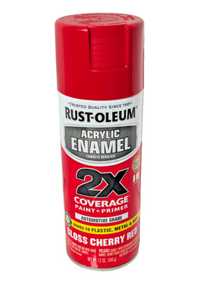 Rust-Oleum Acrylic Enamel 2X Gloss Cherry Red Automotive Spray Paint 12 oz NEW
