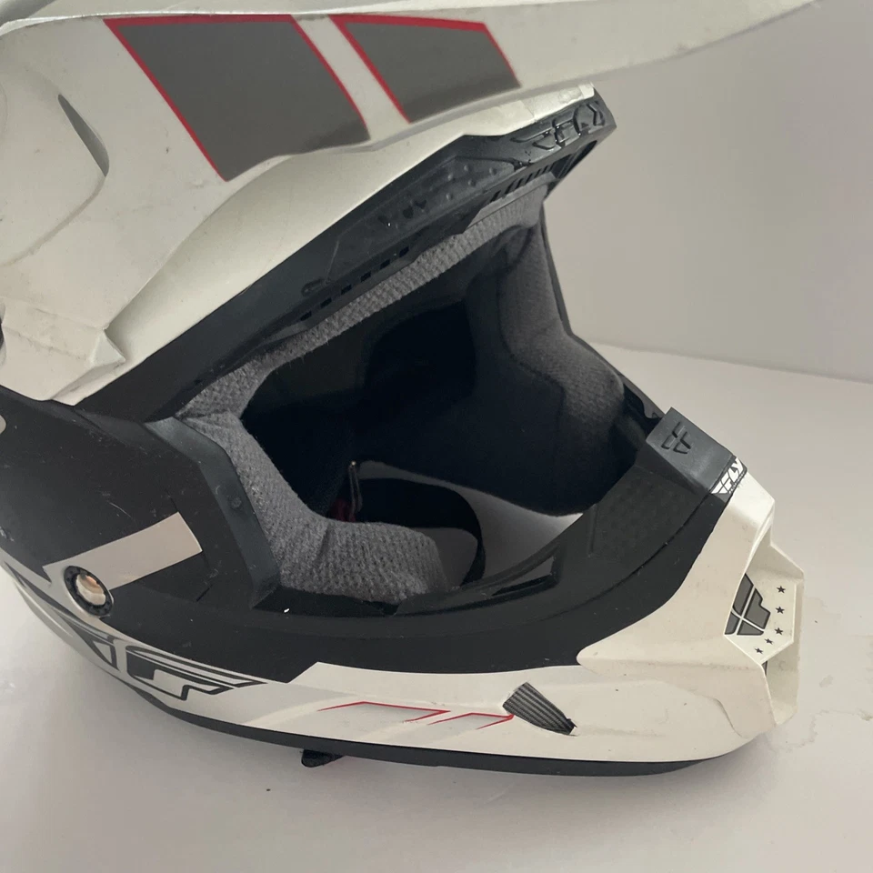 Youth Fly Racing Kinetic Helmet White And Black Youth Size Large Foto 4 de 4