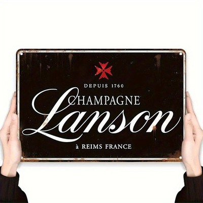 Champagne Lanson Vintage 1760 Tin Metal Signs Home Décor 8x12 