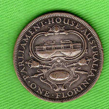 1927 KGV AUSTRALIA PARLIAMENT HOUSE SILVER ONE FLORIN (TWO SHILLINGS) COIN