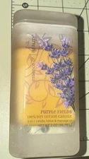 Essence of Beauty 3-in-1 Soy Candle Lotion, Candle & Massage Oil Purple Fields