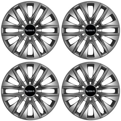Radkappen 16'' Satz 4 Stk. silber + Nabenkappen SOVA-PL - K429