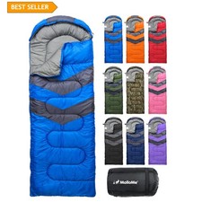 Sleeping Bag Adult 3 Season 50-80 F Ocean Blue Polyester 86.6 In Zippered Warm