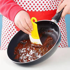 Silicone Pan Scraper Kitchen Utensil Cleaning Spatula Cooking Baking Oil Scraper