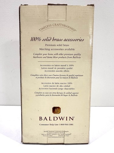 NEW Baldwin Premium Keswick Tissue Roll Holder Toilet Paper Laguna Brass Chrome - Picture 3 of 4