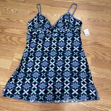Floral Geometric Print Slip Chemise / Nightgown By Delicates NWT Size Med