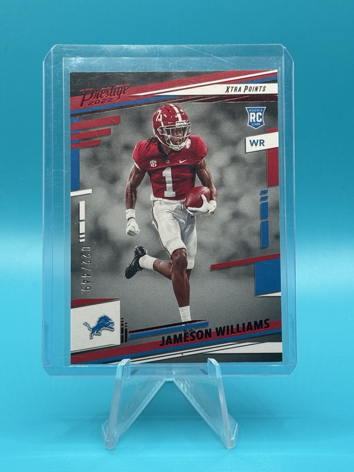 2022 Panini Prestige Football, Jameson Williams RED XTRA POINTS RC /449, #307