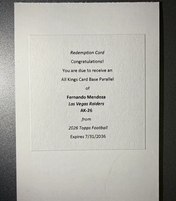 Fernando Mendoza 2026 Topps Topps All Kings