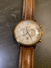 Mens Ladies Unisex Brown Leather Gant Shelton White Chrono Date Watch W10944