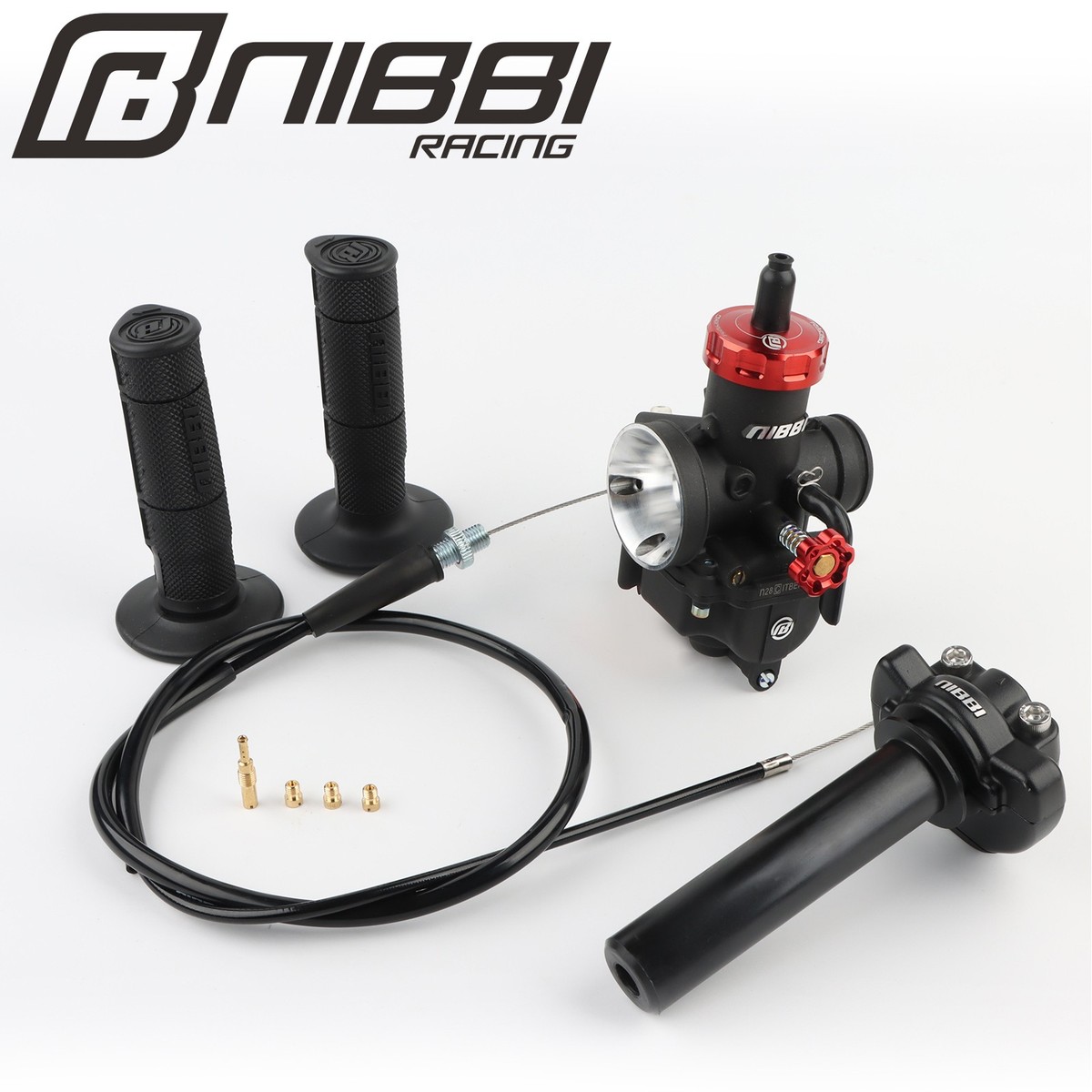 NIBBI 28mm Carburetor Throttle Cable Grip Kit For Kawasaki KX60 83