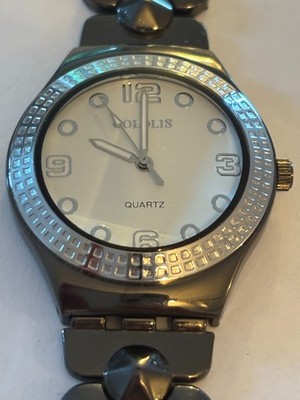 Goldlis - Large gents dark metal and silver wristwatch - Untested