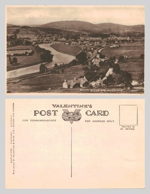 Alte Postkarte - Builth Wells and River Wye, Wales - UNBESPIELT
