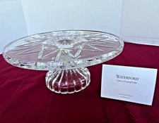 Waterford Crystal Brookside 11" Cake Plate Stand -Elegant Footed Serving Platter