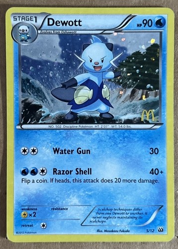Pokemon TCG Dewott 005/012 - Holo Promo -McDonald’s 2012 Black & White Series