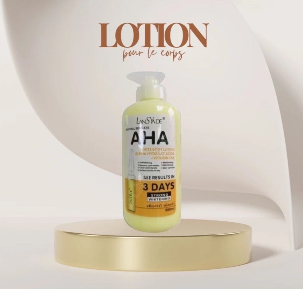 Lotion blanchissante hydratante AHA anti-taches et soin éclat corps 500 ml
