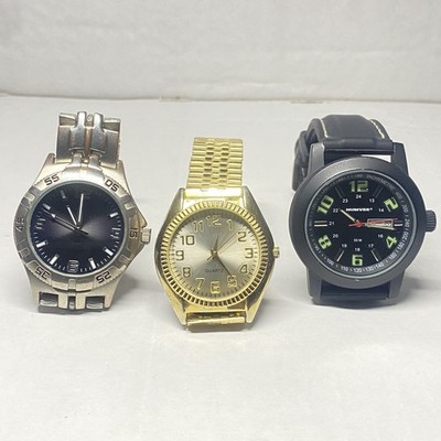 Watch Lot Of 3, Dead Battery s, Untested, Allude, Humvee, Quartz, Clean