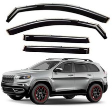 Window Deflectors Smoke Tinted In-Channel Side Window Vent Visor Black