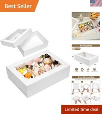 Cake Boxes White Sheet Cake Boxes with Window Bakery Packaging 20pcs