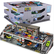 Diorama 1/64 Garage Model LED Lighting Japanese Model Car Display Case Scene US