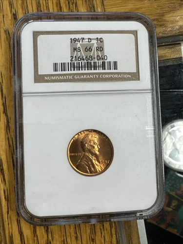1947 D Wheat Cent MS 66 RD NGC