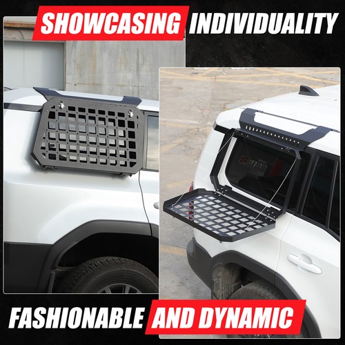 R+L Tailgate Foldable Storage Molle Shelf Racks For Toyota Prado LC250 2024+ - Picture 12 of 17