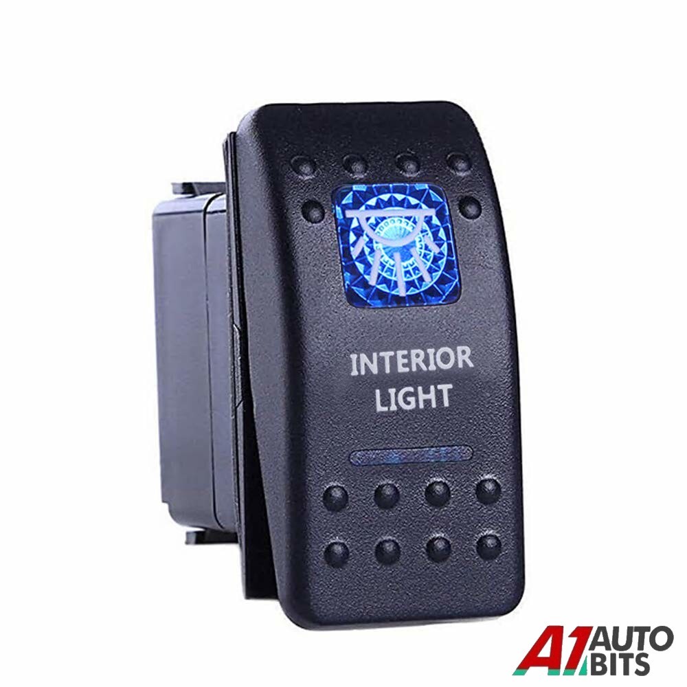 Dashboard Rocker Switch Blue LED - 12V/20A ON-OFF Toggle For Rear ...