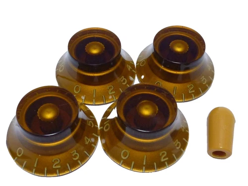 MADE IN JAPAN Top Hat knobs for gibson lespaul Embossed Amber metric Set