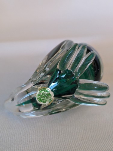 "De colección Murano Italia pato de vidrio verde esmeralda interior estatuilla transparente estatua 7" - Imagen 9 de 11