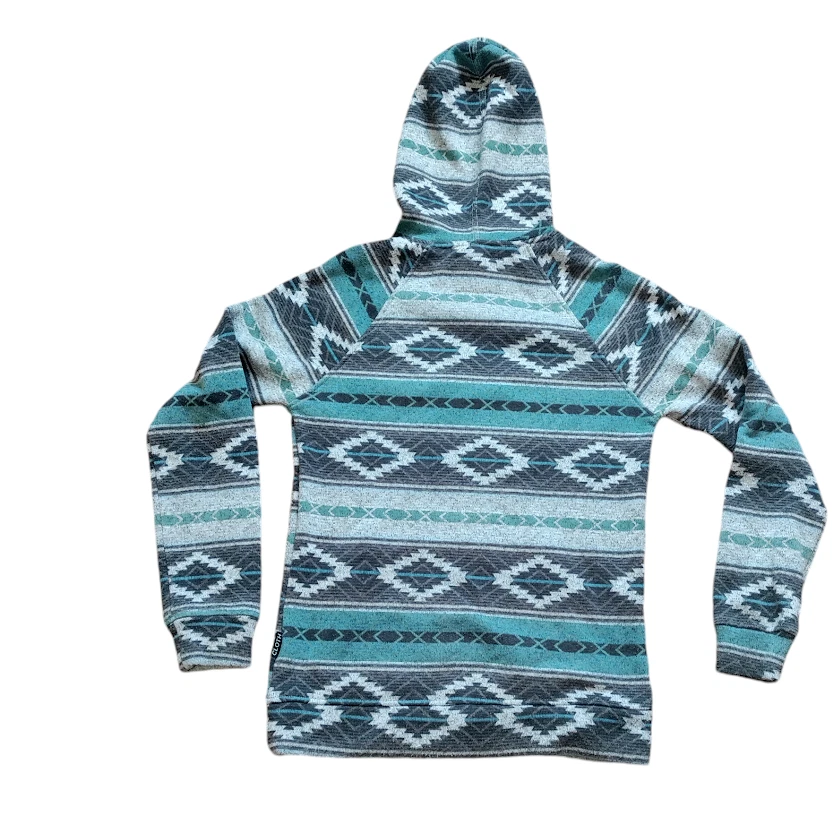 VETEMENTS Felpa con cappuccio tribale in tessuto Brooklyn uomo piccola blu *senza perizoma*