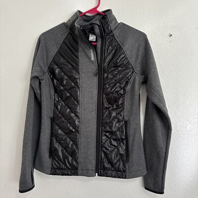 Reebok Womens Alpine Gray Quilted Classic Cut Coat Athletic Jacket Size sm