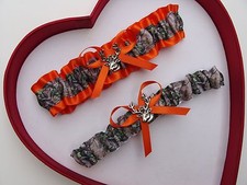 NEW Mossy Oak Camouflage Camo Orange Wedding Garter Prom Hunter Chick Deer 