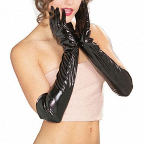 Effetto Bagnato Guanti Donna Cocktail Lattice Lunghi Uomo Sexy Cosplay Costumes - Foto 15 di 20