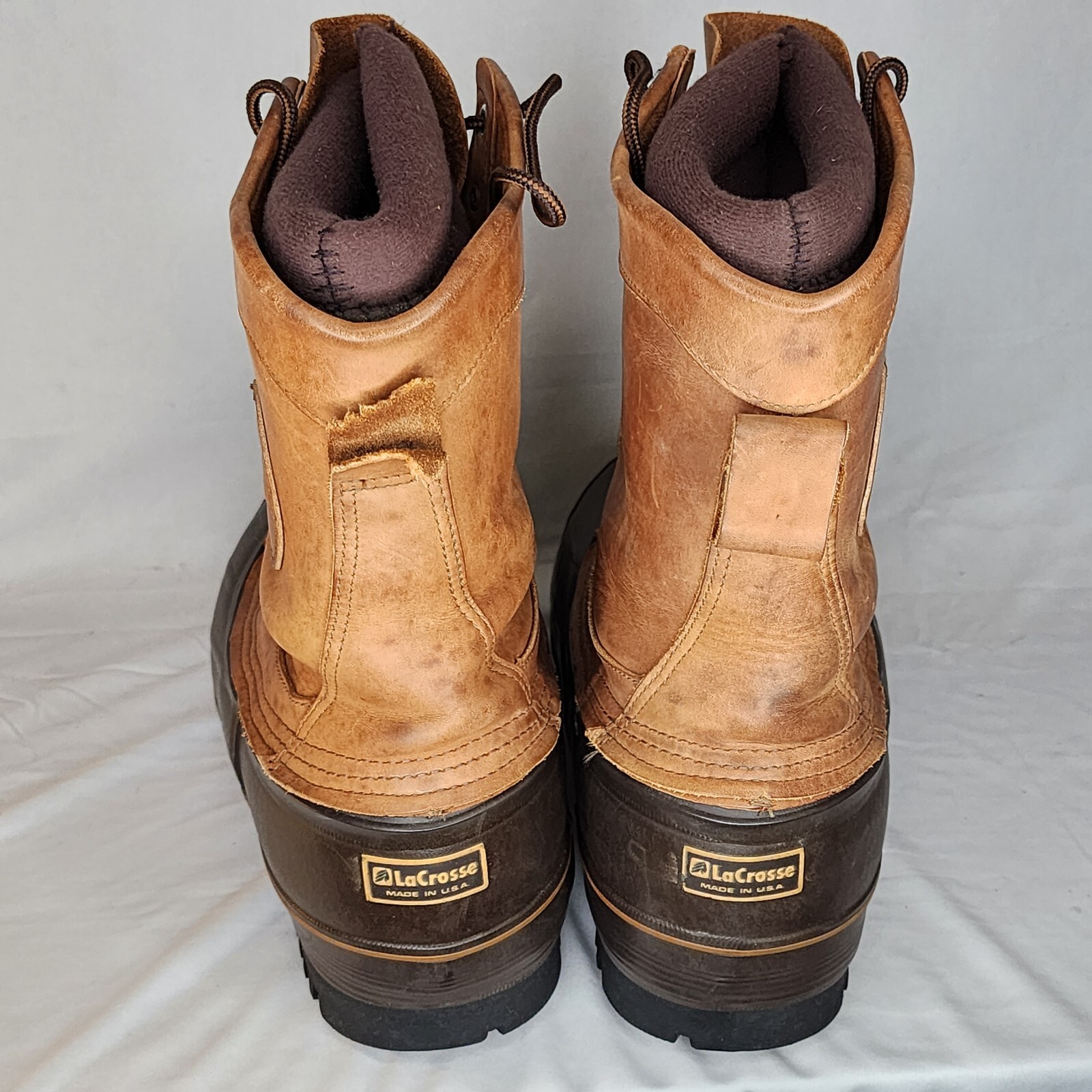 LaCrosse Lace Up Hunting Leather Tan Work Boots Size 10 Made In USA eBay