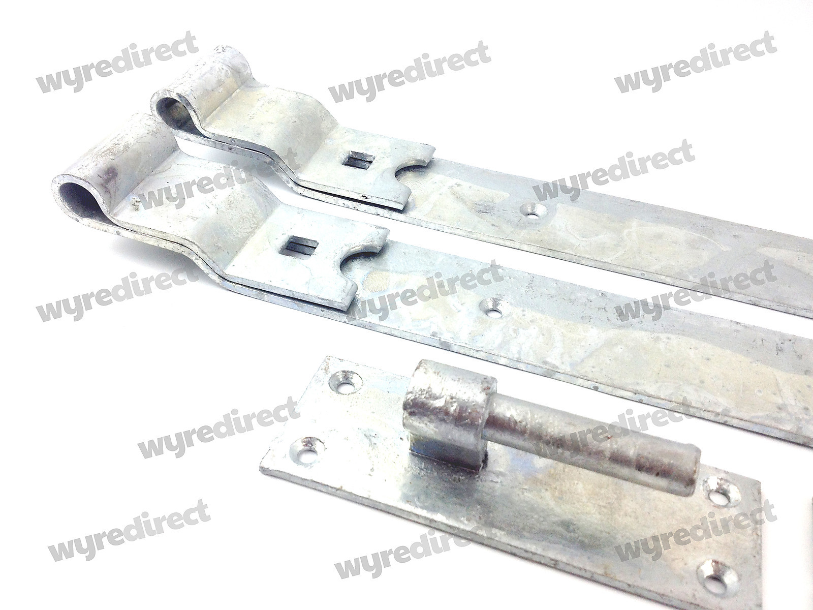 Gate Hinges Cranked 750mm 30" Pair Galvanised Heavy Duty Hook And Band