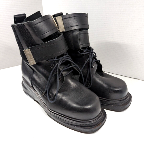 NEW! DIRK BIKKEMBERGS 1990s Black Leather Boots: Men's Size EU 43 / US 9.5-10