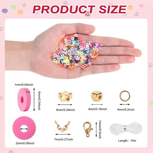 16860Pcs 128 Colors Clay Beads for Bracelet Making Kit Flat round Polymer Clay H - Picture 4 of 6