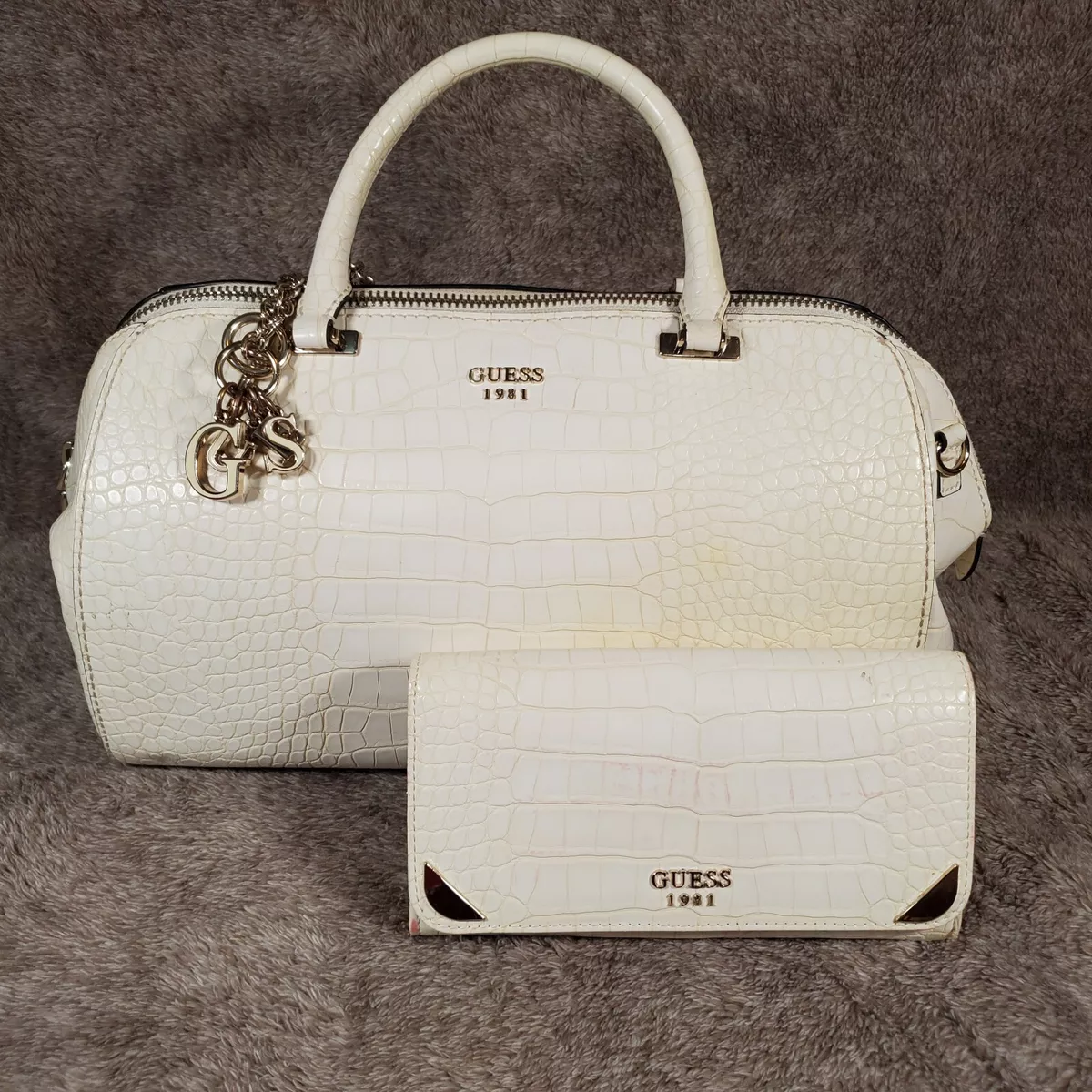 Guess white handbag sale