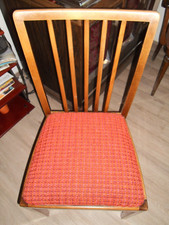 formschöner 50er Jahre Esszimmerstuhl Federkern Sitz  Sprossenlehne Stuhl