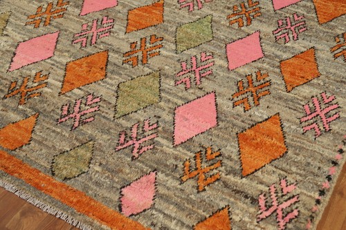 Luxury Hand-Knotted Moroccan Rug Modern Decor 6x6 ft Square - Picture 7 of 19