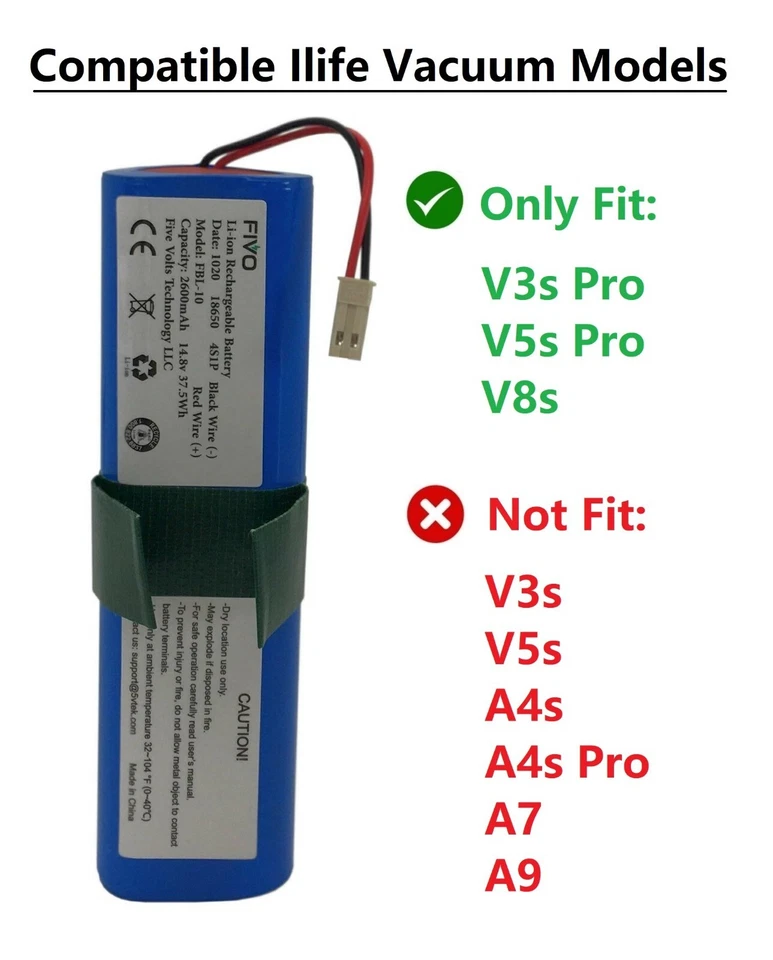 Batería de repuesto para robot aspirador ILIFE V3s Pro, V5s Pro, V8s, X750 Foto 3 de 4