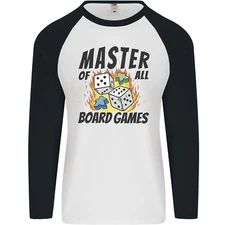 Master of All Board Games Mens L/S Baseball T-Shirt