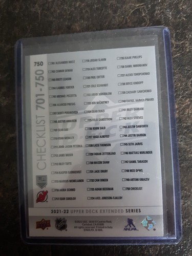 2021-22 Upper Deck Extended Series Young Guns Checklist Turcotte Holtz YG RC - Picture 2 of 2