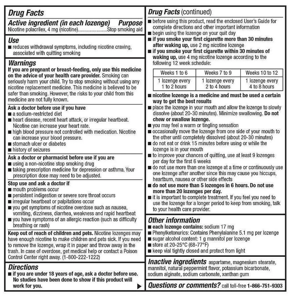 Pastillas Kirkland Signature Quit 4 mg Nicotina Polacrilex Dejar de Fumar 270 Piezas Foto 2 de 2