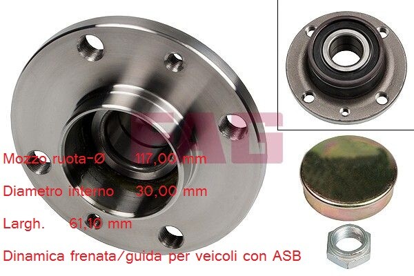 YY KIT CUSCINETTO RUOTA POST. c/abs FIAT ALFA FORD LANCIA PEUGEOT FAG 713690710