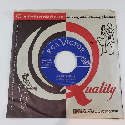 Leo Fuchs - Lach Un Zai Freilich/Hop Along Knish 45RPM Blue Vinyl RCA Victor