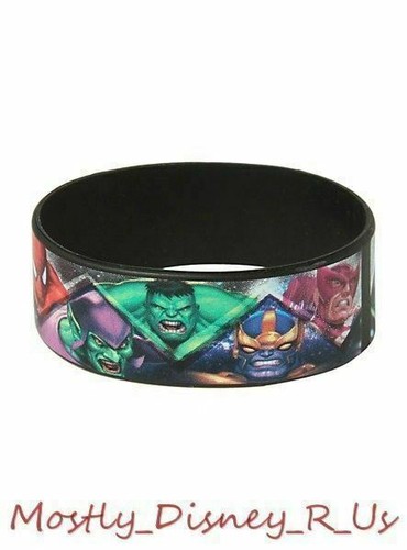 New Disney Marvel Heroes 1" Rubber Bracelet Wristband Villains Hulk Spider-Man - Picture 4 of 5
