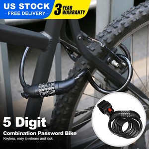 MTB Bike Bicycle Security 5 Digit Combination Password Cable Chain Lock Call