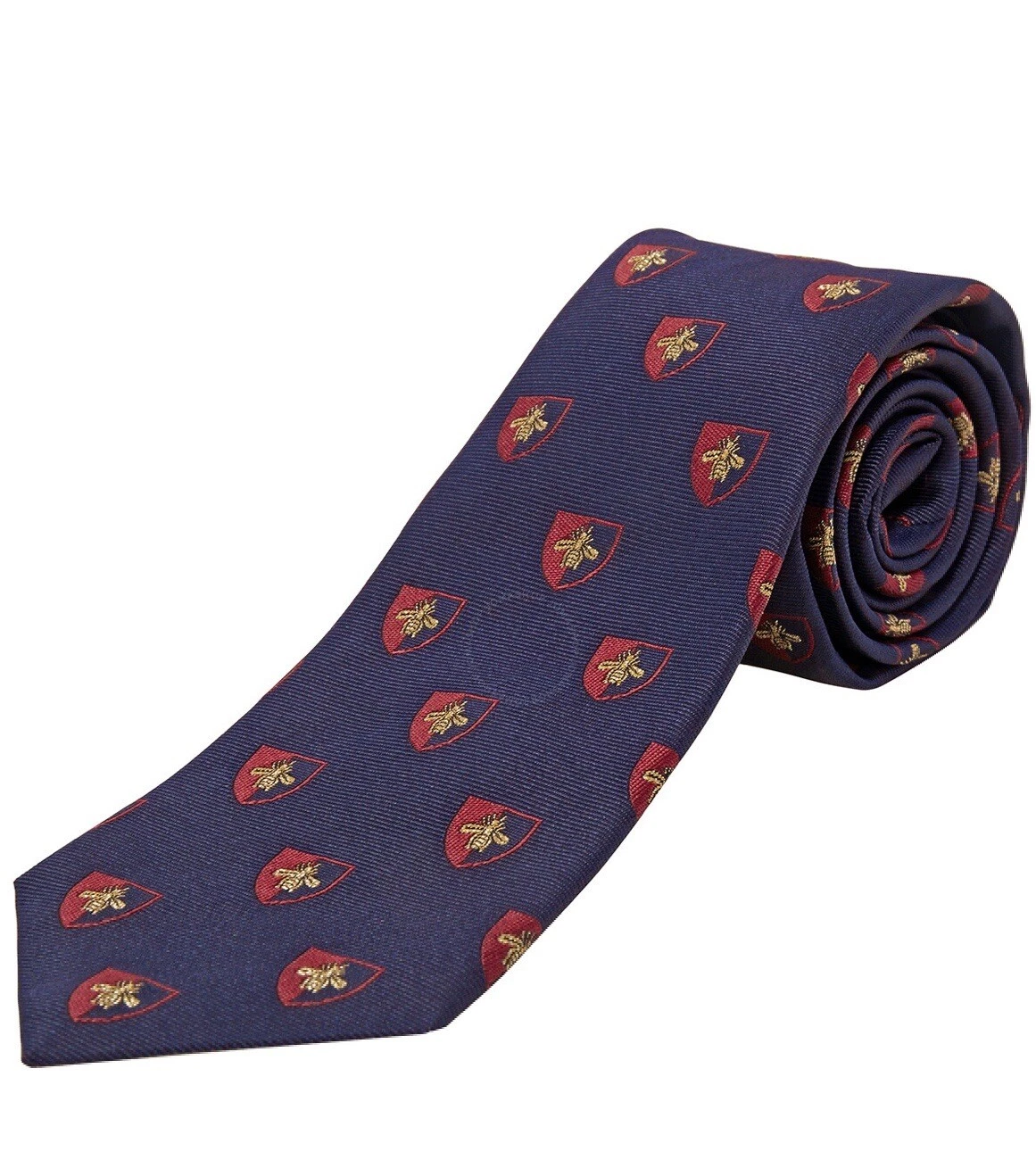 Cravate en soie bleue Gucci neuve avec étiquettes avec emblème d'abeille